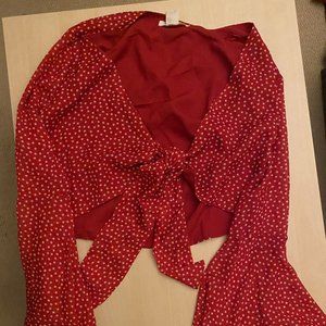 Urban Outfitters Star Tie Front Top